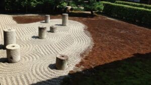 Zen garden, Japanski vrt, Karensasui vrt kamen, mahovina, šljunak.