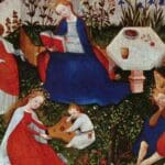 vrt u srednjem vijeku, slika.