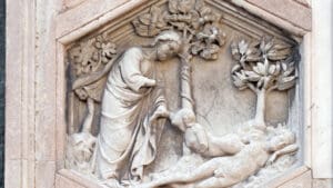 Stvaranje Eve, Andrea Pisano, 1334-36, Cathedral of Saint Mary of the Flower, Firenca, Italija