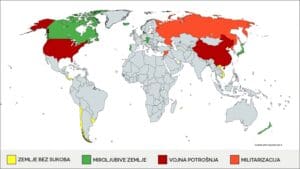 Karta zemalja - Vojna industrija i sukobi