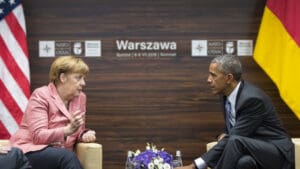 Angela Merkel i Barak Obama, razgovor, Warszawa, NATO