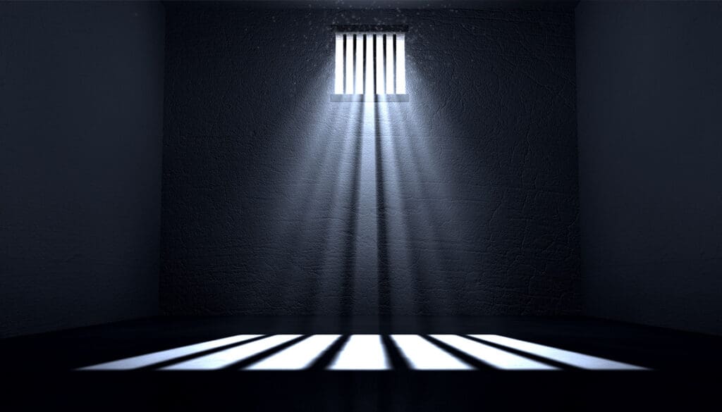 Samoubistvo, zatvorska ćelija, svjetlost prolazi kroz rešetke, simbol, nade, izlaska, vjere