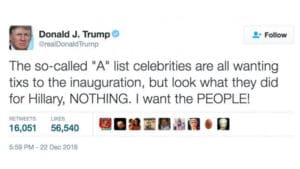 Donald J. Trump, tweet