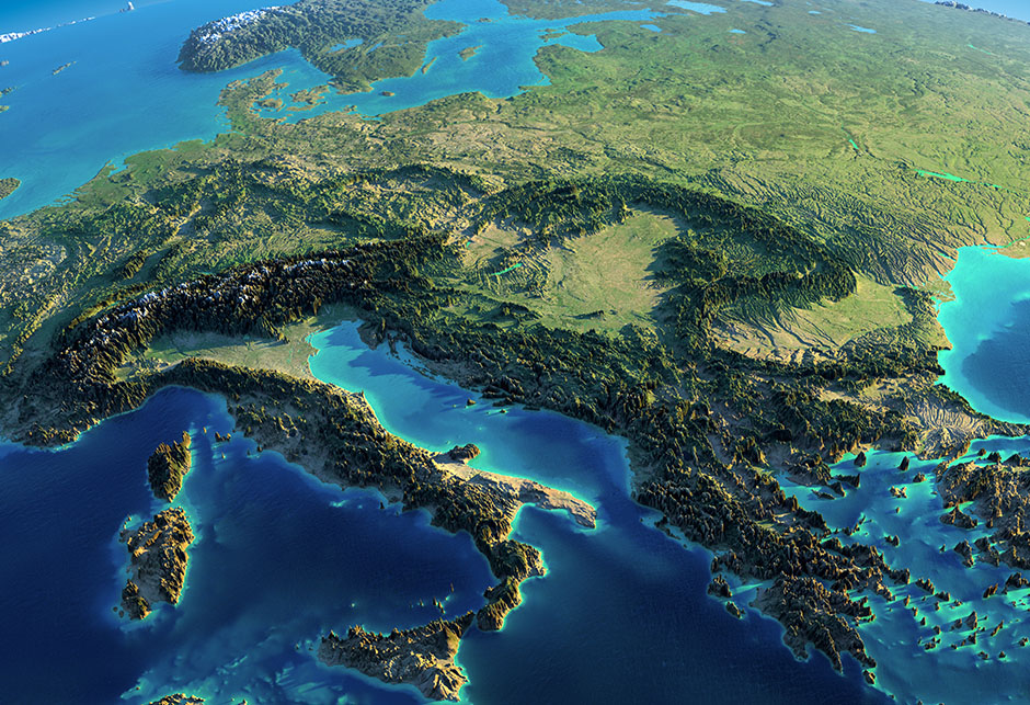 Karta Balkana 3D