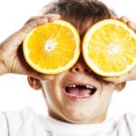dječak, naranča, voće, južno voće, citrus