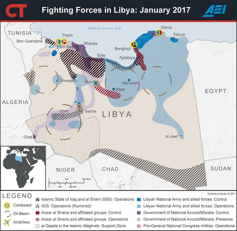 Karta vojnih formacija u Libiji