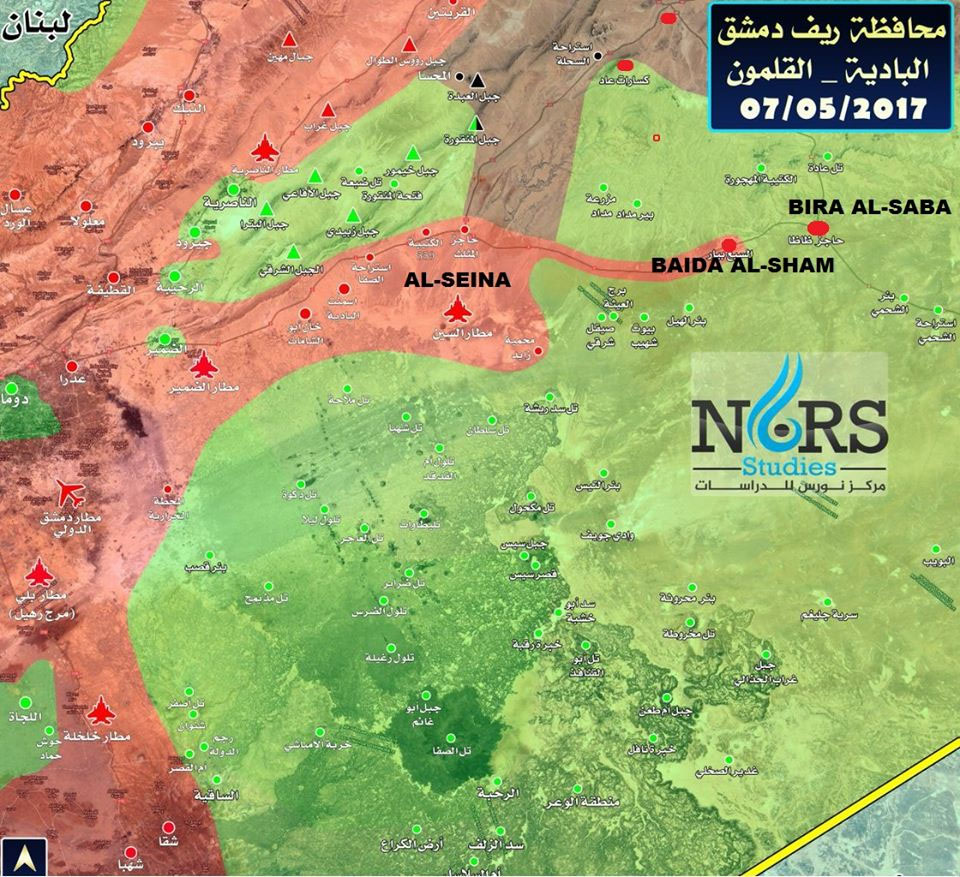 Sirija - stanje 07. 05. 2017. - karta
