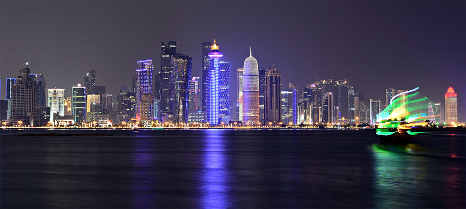 Doha noću - Katar