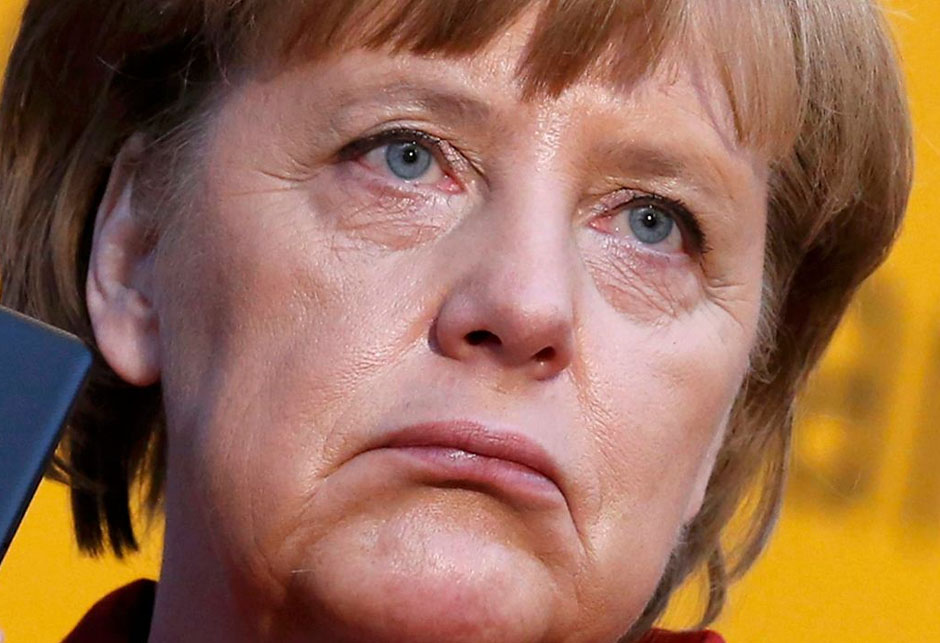 Angela Merkel tužna