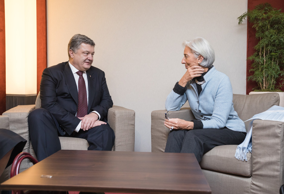 Christine Lagarde Petro Poroshenko