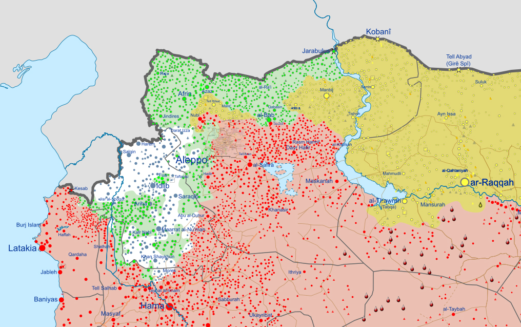 Sirija mapa sjeveroistok 10.2018