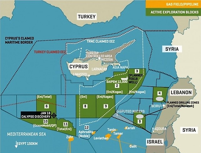Libanon gasna i naftna polja