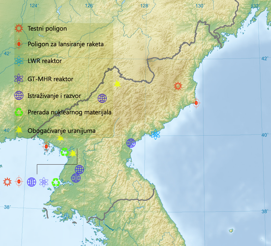 nuklearni objekti sjeverna koreja