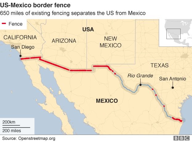 Meksiko, zid, barijere