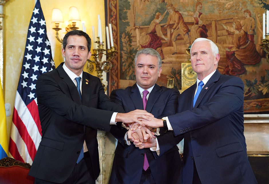 Juan Guaido Ivan Duque i Mike Pence