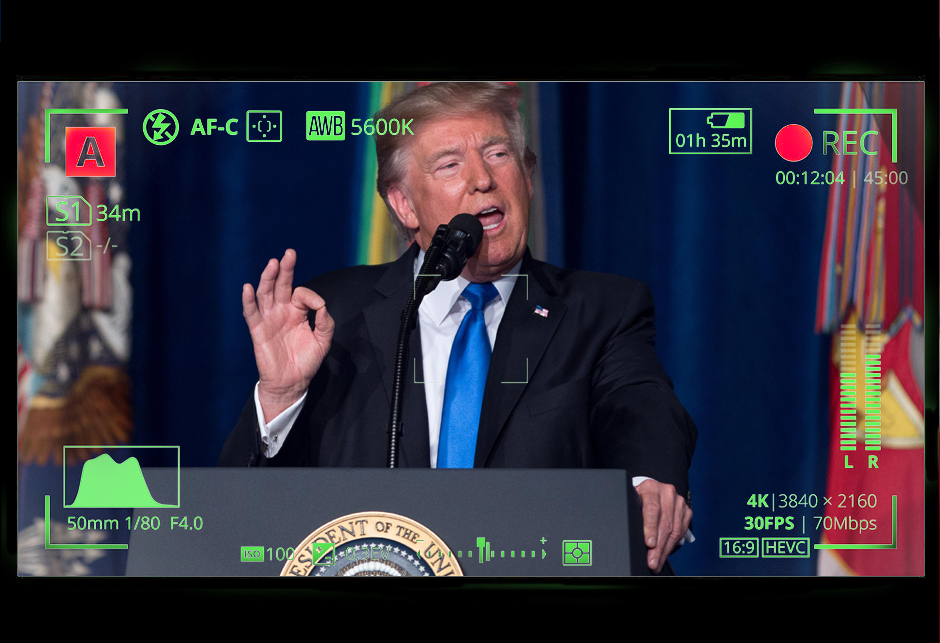 Trump viewfinder kamera mediji