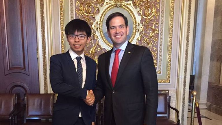 Joshua Wong i Marco Rubio 