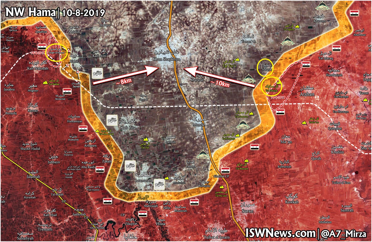 Situacija na bojištu sjeverne Hame 10. kolovoza