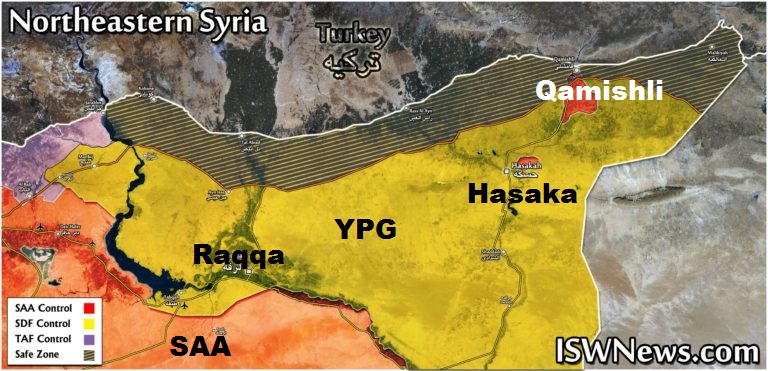 Područje turske operacije uz sirijsku granicu s Turskom