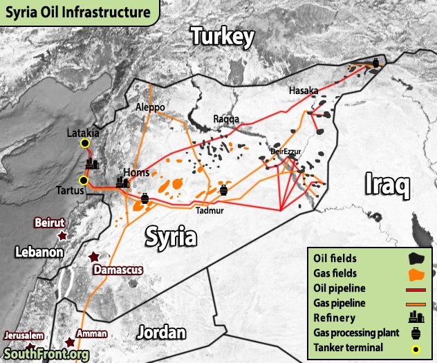 Sirijska naftna i plinska ležišta i infrastruktura
