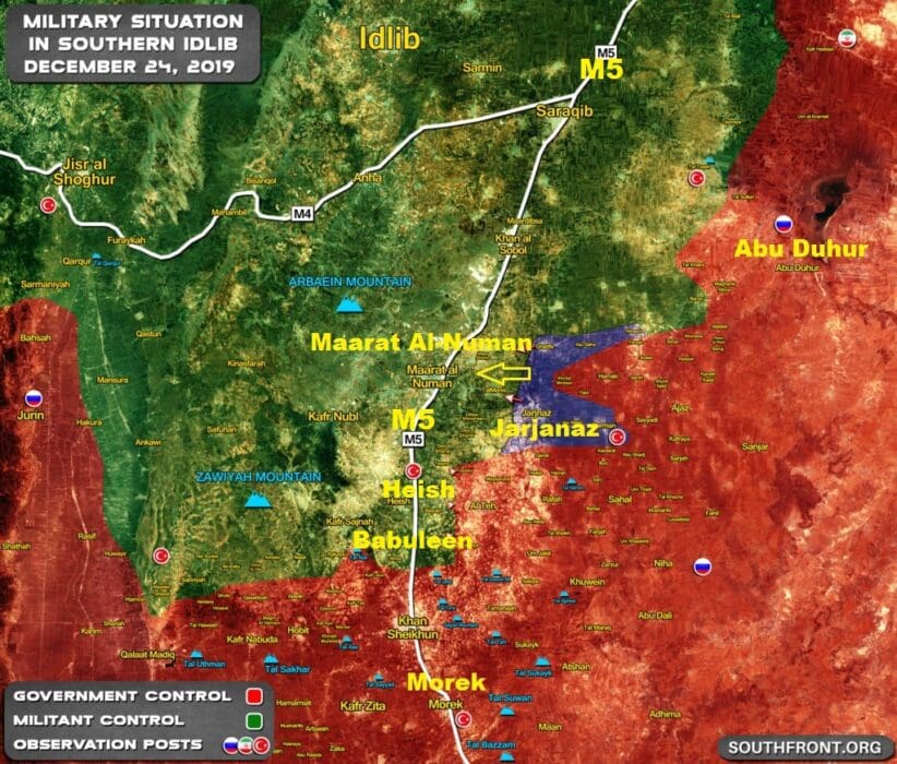 situaciona mapa 24.12.2019 Sirija idlib
