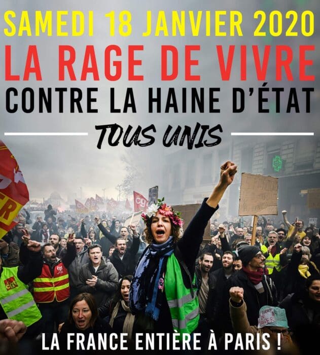 Poziv za opću mobilizaciju „Cijela Francuska u Pariz 18. siječnja!“