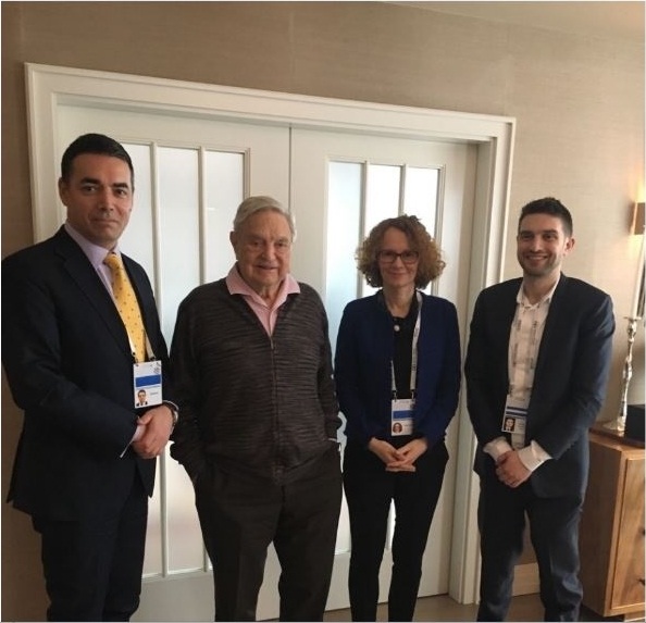 Ministar vanjskih poslova Makedonije Dimitrov, George Soros, Radmila Sekerinska i Alexander Soros