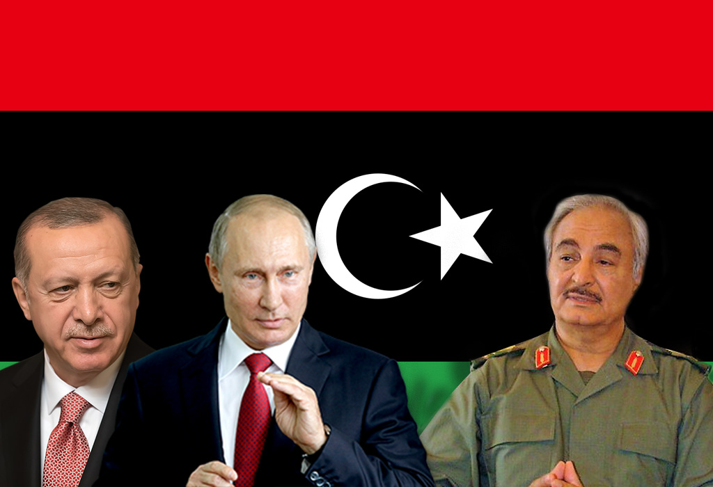 Recep Tayyip Erdogan - Vladimir Putin - Khalifa Haftar