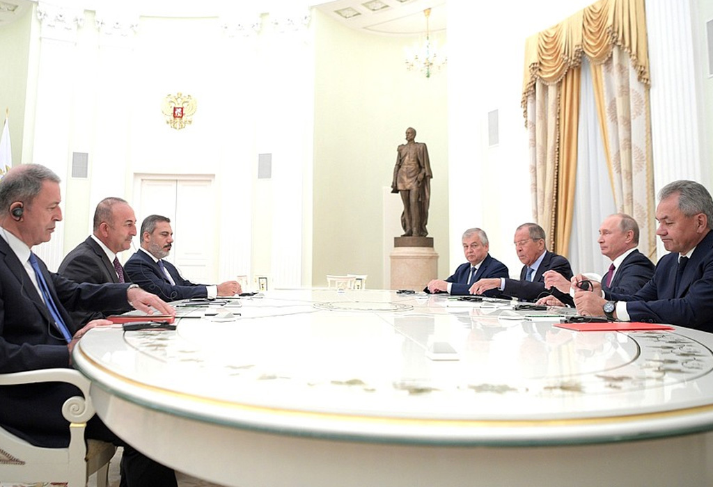 Sastanak Vladimir Putin- Sergej Sojgu - Sergej Lavrov -Mevlut Cavusoglu