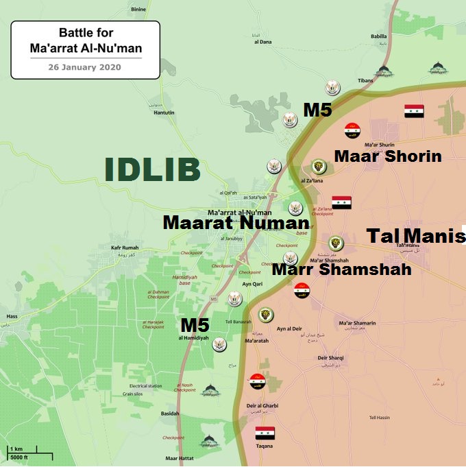 Sirija Idlib Maarat Al-Numan 20-01-2020