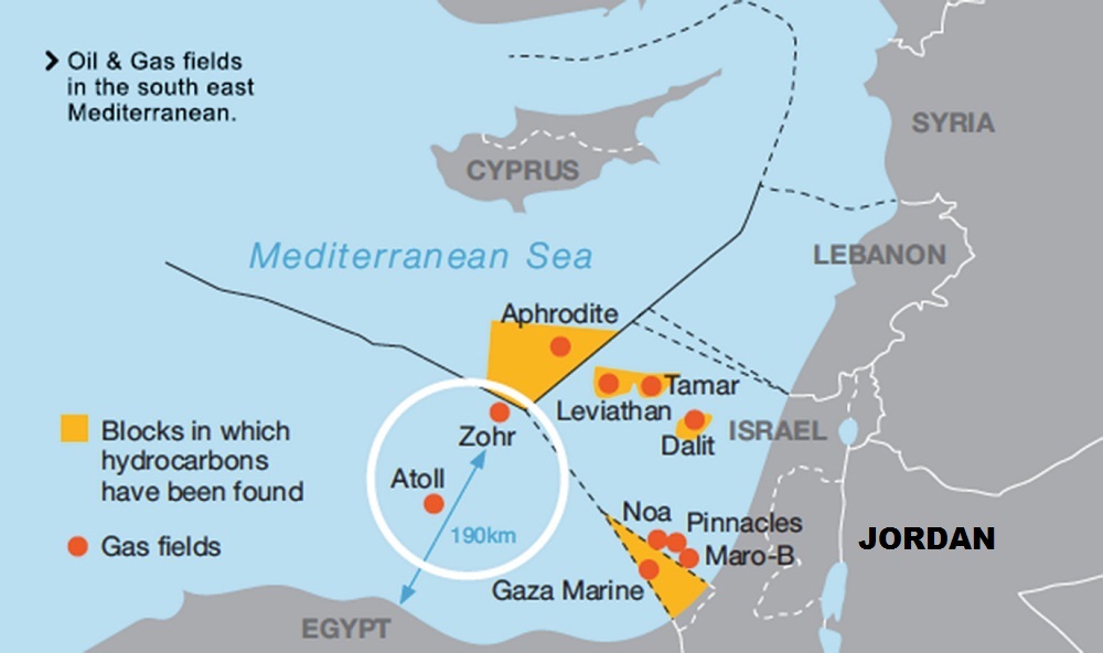 Plinska polja koja je u istočnom Mediteranu uzurpirao Izrael i iz kojih je trebao izvoziti plin u Jordan