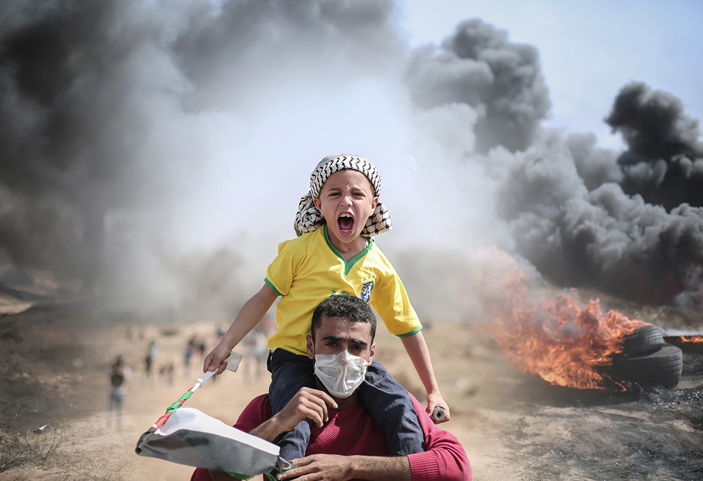 pojas gaze - palestinci - djecak i otac
