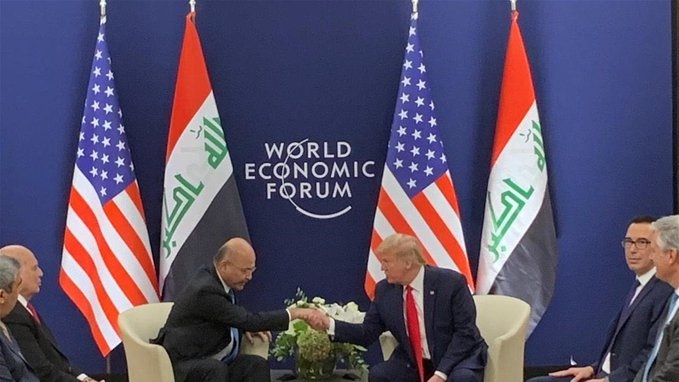 Barham Salih i Donald Trump na sastanku u Davosu danas oko podneva po srednjoeuropskom vremenu