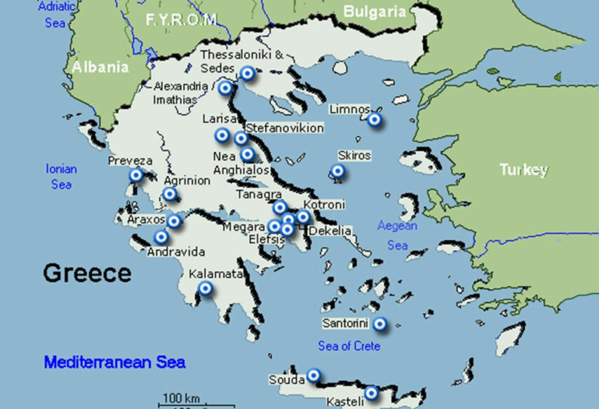 Karta vojnih baza u Grčkoj