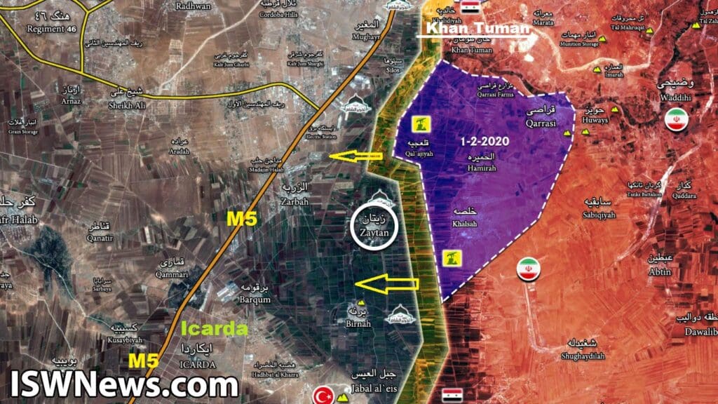 Područje napredovanja SAA u Aleppu 01.02.2020.