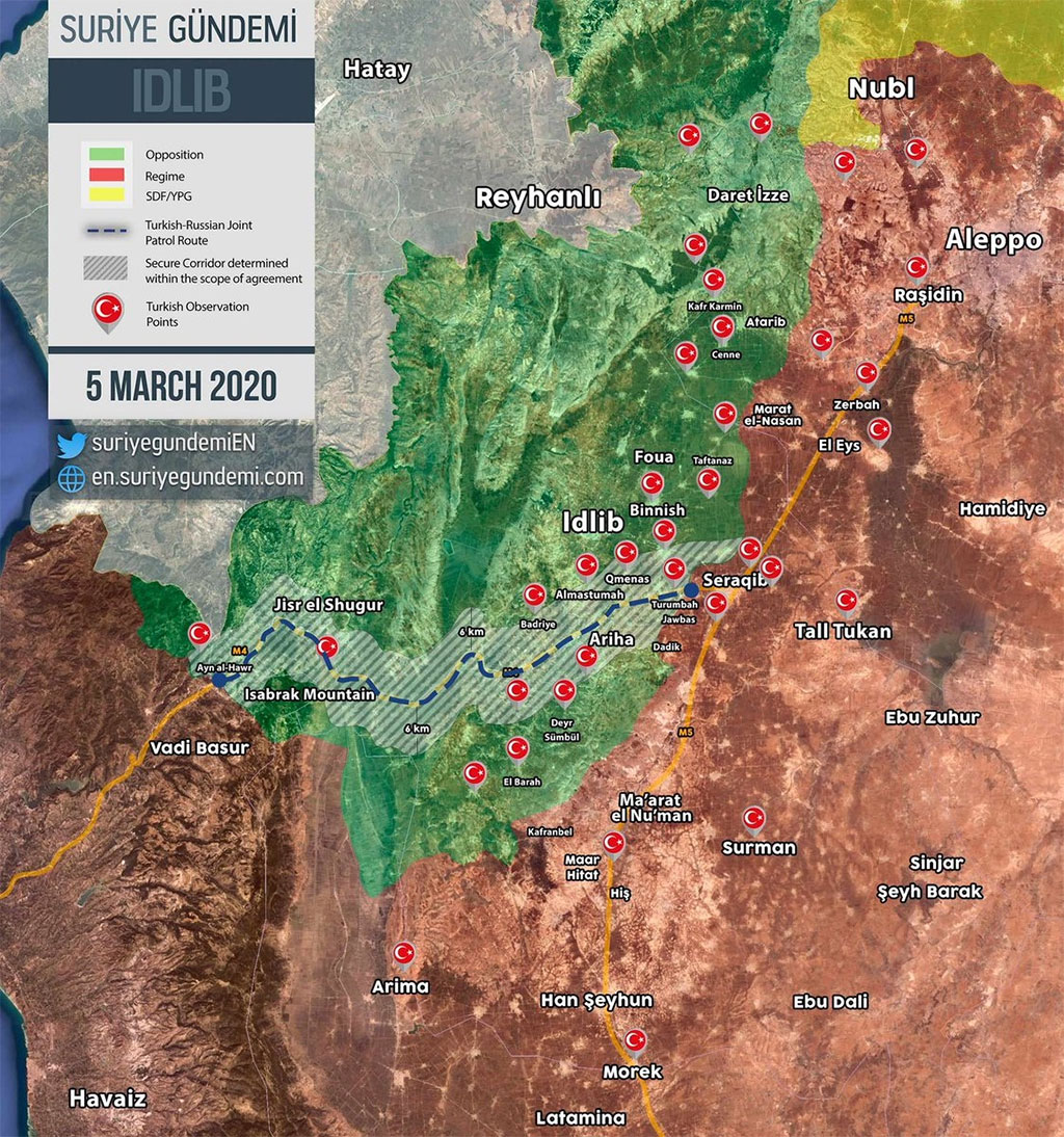 Karta Idlib Sirja - 05. 03. 2020.