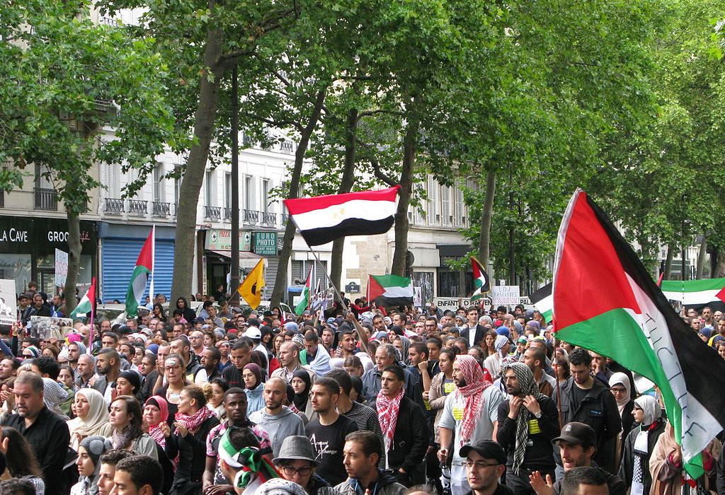 Pro-Palestinski aktivisti - protesti solidarnosti u Parizu 2014.