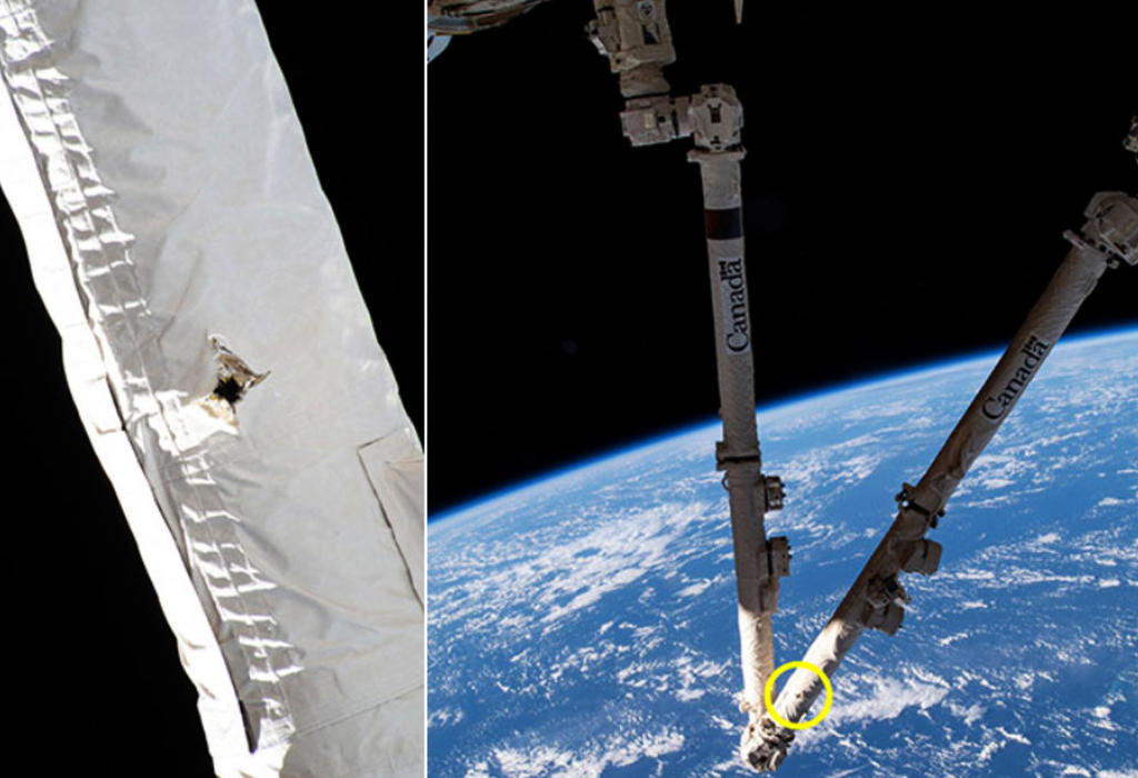 Svemirski ostaci napravili rupu u robotskoj ruci