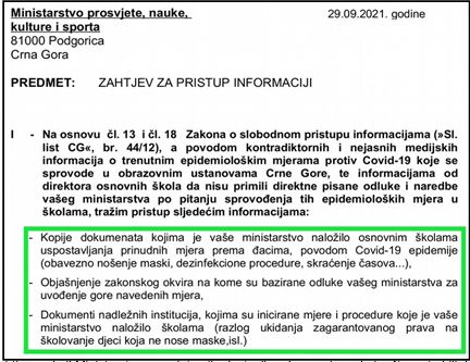 Institucionalno-medijska transparentnost i pritisci usmjereni prema građanima Crne Gore, od proglašenja epidemije Covid-19 12