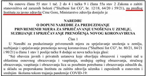Institucionalno-medijska transparentnost i pritisci usmjereni prema građanima Crne Gore, od proglašenja epidemije Covid-19 13
