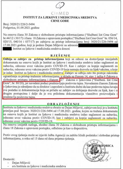 Institucionalno-medijska transparentnost i pritisci usmjereni prema građanima Crne Gore, od proglašenja epidemije Covid-19 9
