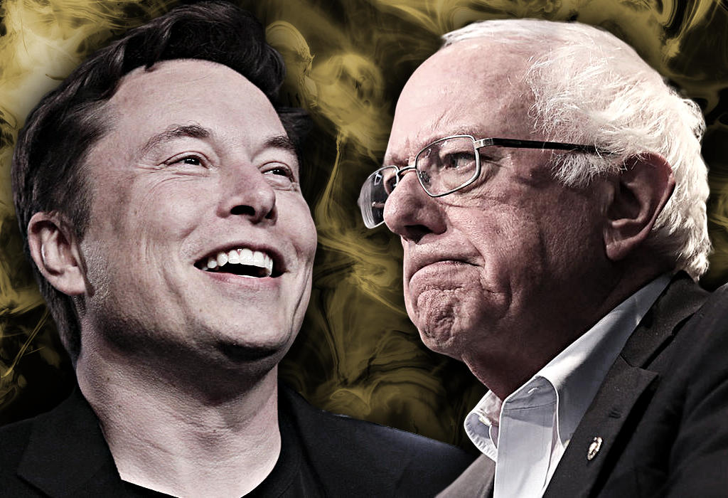 Elon Musk i Barnie Sanders
