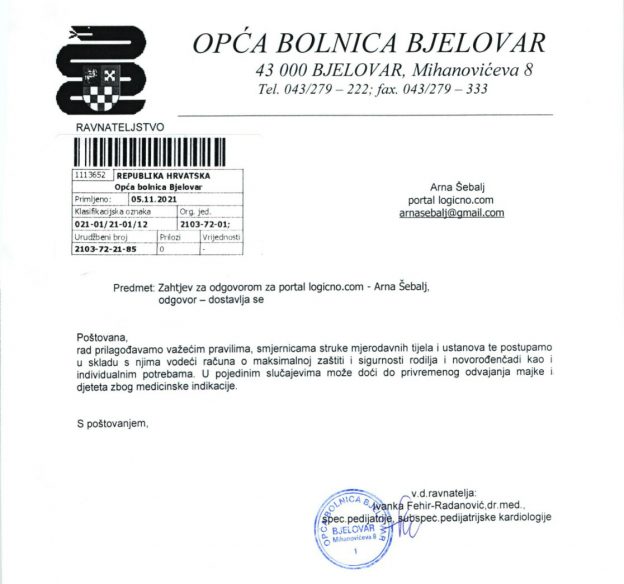 Strahote u Općoj bolnici u Bjelovaru - Znaju li za Kodeks medicinske etike i deontologije? Gdje je Hrvatska liječnička komora? 2