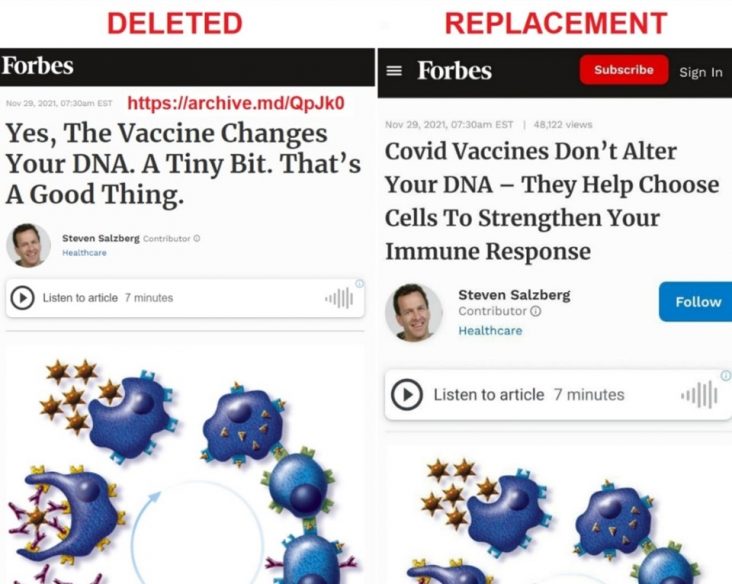 Pogledajte kako nas lažu - Forbes objavio tekst o Covid vakcinama pa ga ekspresno izmjenio 1