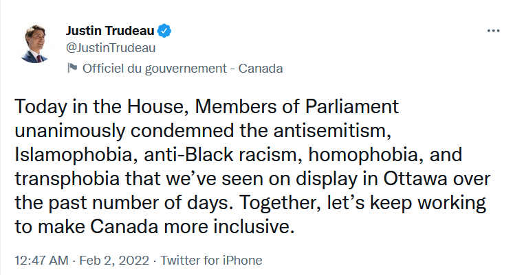 Kako korporativni mediji blate kanadski konvoj slobode. Trudeau ih optužuje za rasizam, antisemitizam, islamofobiju, homofobiju, transfobiju 2