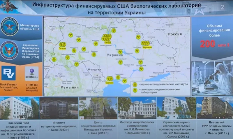 Američko Ministarstvo obrane konačno jasno priznaje u javnoj dokumentaciji da u Ukrajini postoji 46 bio-laboratorija, koje financira američka vojska 1