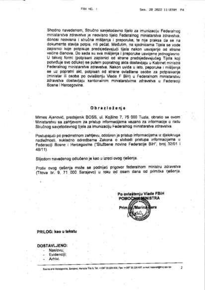 Mirnes Ajanović - Ovo je lista osoba u BiH odgovornih za katastrofalne odluke vezano za cijepljenje 3