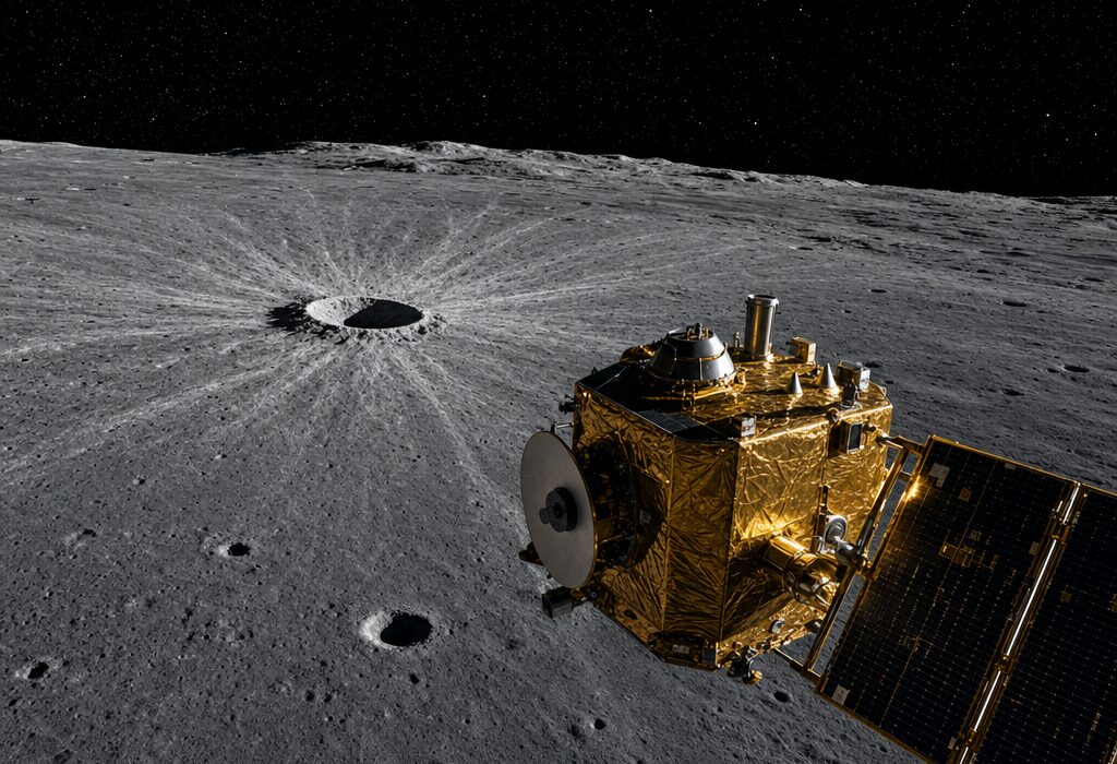 Južnokorejska sonda snimila krater od udara rakete Falcon 9